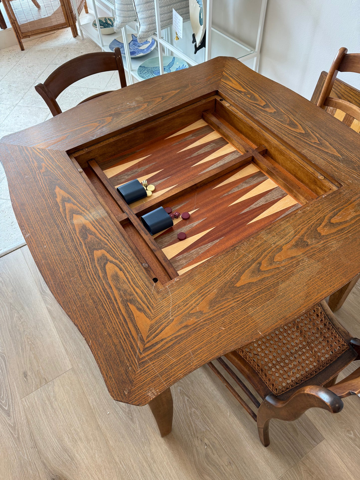 Antique Backgammon / Checkers / Chess Table
