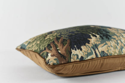 Yudi Pillow - Tapestry Pillow with velvet backing and piping